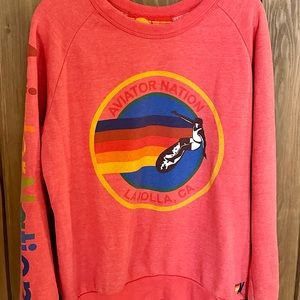 AVIATOR NATION RELAXED CREW SWEATSHIRT - BRIGHT RED